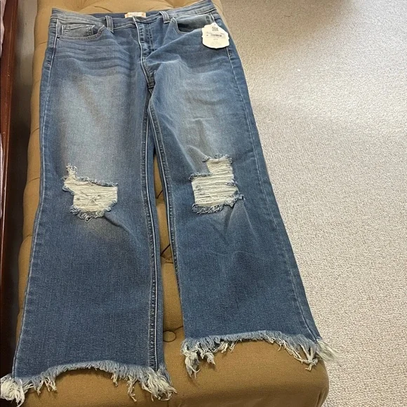Altar'd State Straight Leg Ripped Denim Jeans - Picture 2 of 6